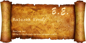 Balczek Ernő névjegykártya